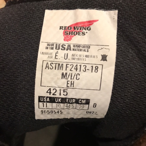 $275 Mens RED WING SHOES DYNAFORCE 6-inch Waterproof Steel Toe  Boots Sz 11 D - Picture 13 of 16